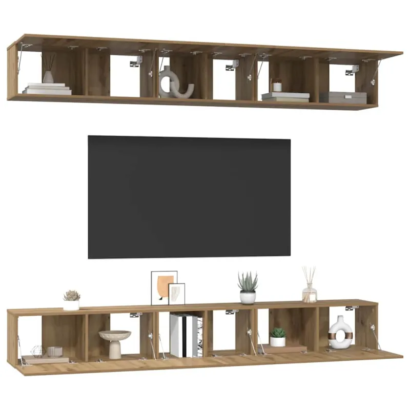 TV spintelių komplektas 6 pcs Amatininkų ąžuolas