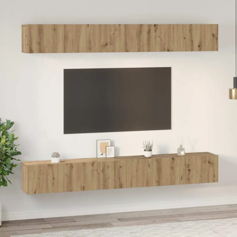 TV spintelių komplektas 6 pcs Amatininkų ąžuolas