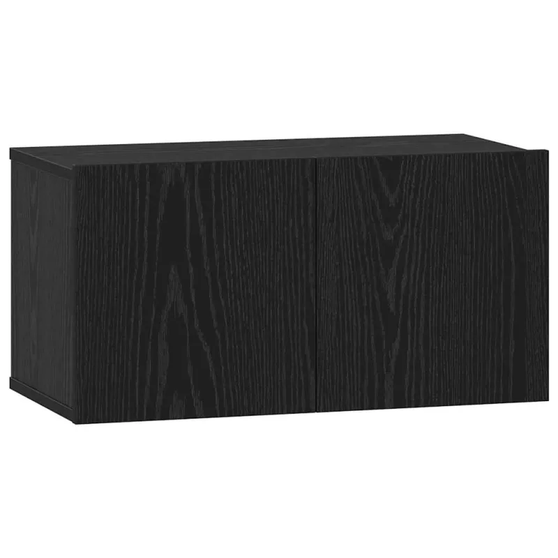 TV spintelių komplektas 7 pcs Juodas ąžuolas Apdirbta mediena