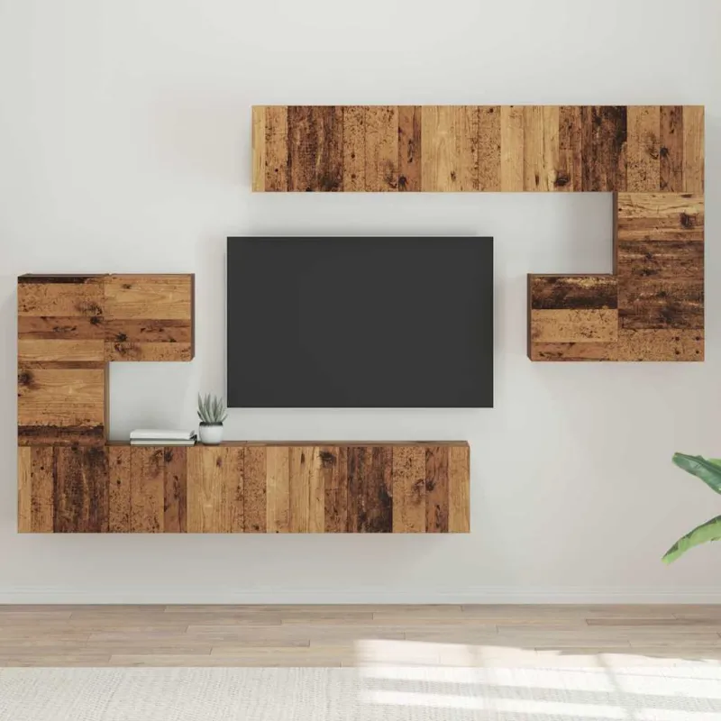 TV vienetai 4 pcs Senovinis medis Apdirbta mediena
