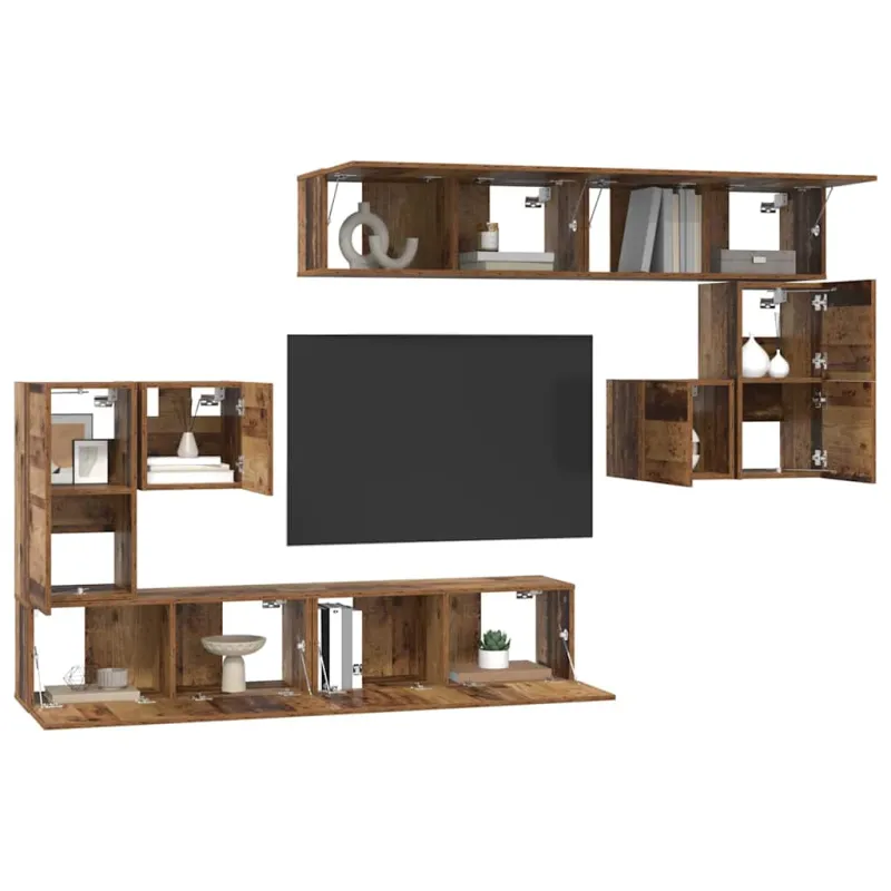 TV vienetai 4 pcs Senovinis medis Apdirbta mediena
