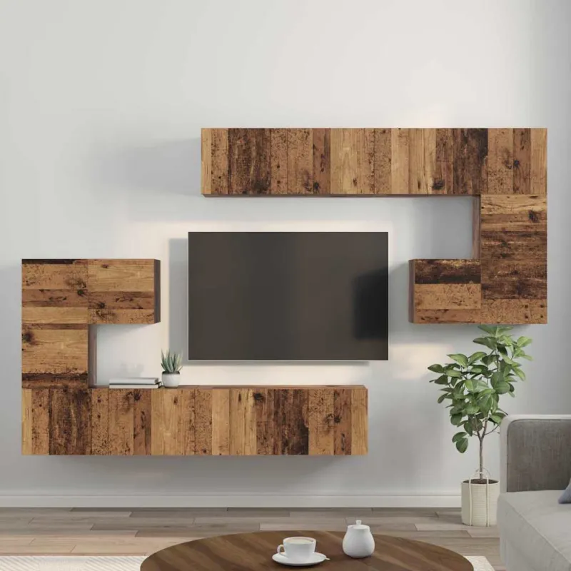 TV vienetai 4 pcs Senovinis medis Apdirbta mediena