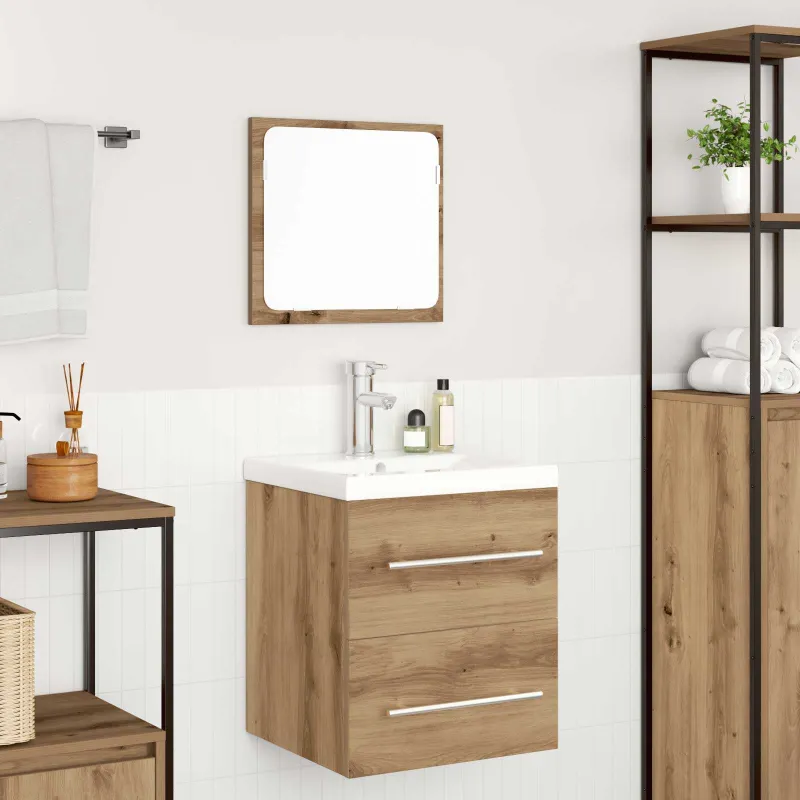 Vonios baldų rinkinys 2 pcs Amatininkų ąžuolas Apdirbta mediena