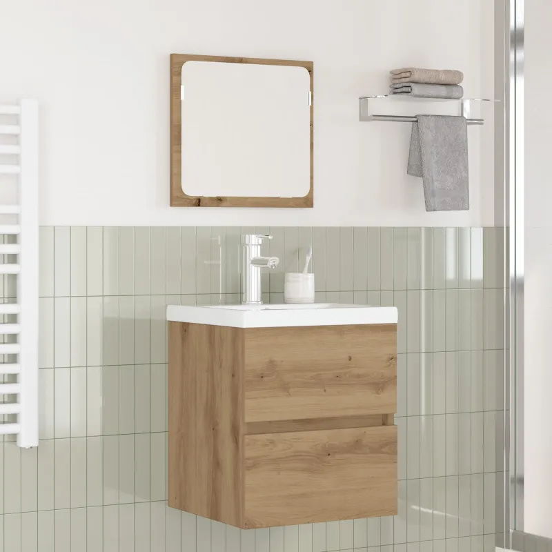 Vonios baldų rinkinys 2 pcs Amatininkų ąžuolas ir baltas