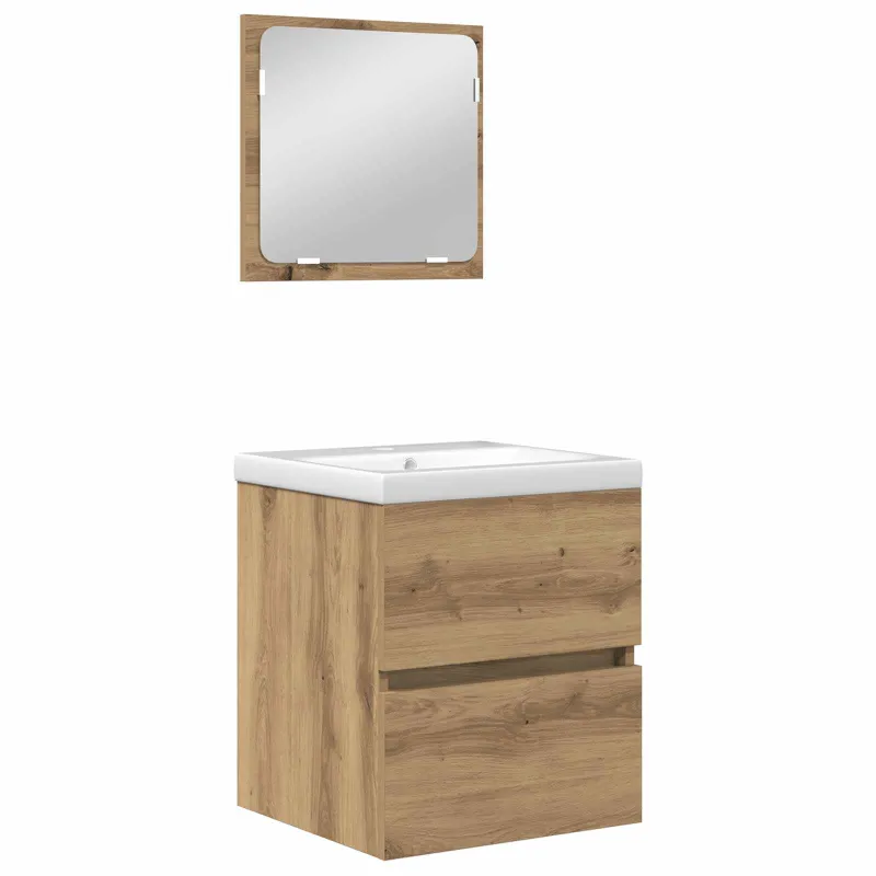 Vonios baldų rinkinys 2 pcs Amatininkų ąžuolas ir baltas