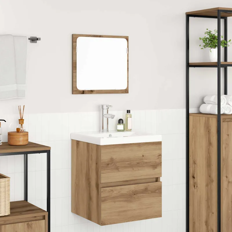 Vonios baldų rinkinys 2 pcs Amatininkų ąžuolas ir baltas