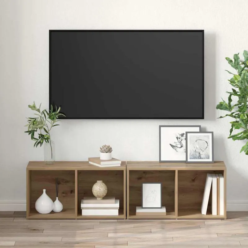 TV spintelių komplektas 2 pcs Amatininkų ąžuolas