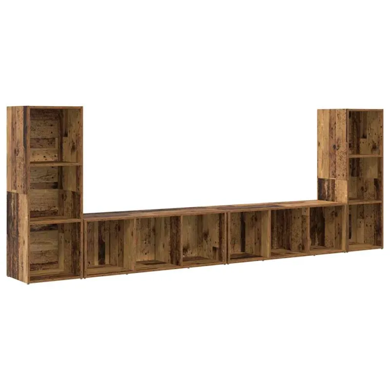 TV spintelių komplektas 4 pcs Senovinis medis 37 x 35 x 107 cm