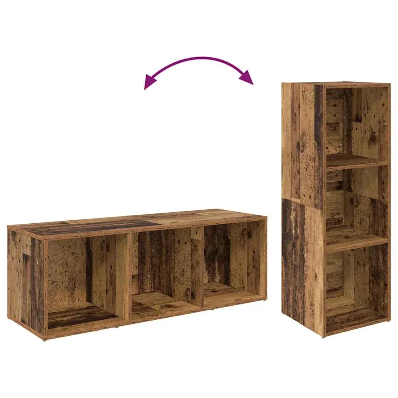 TV spintelių komplektas 4 pcs Senovinis medis 37 x 35 x 107 cm