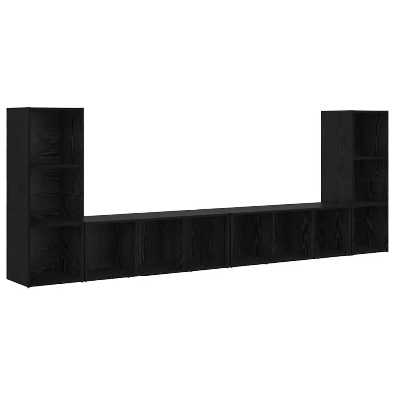 TV spintelių komplektas 4 pcs Juodas ąžuolas 37 x 35 x 107 cm