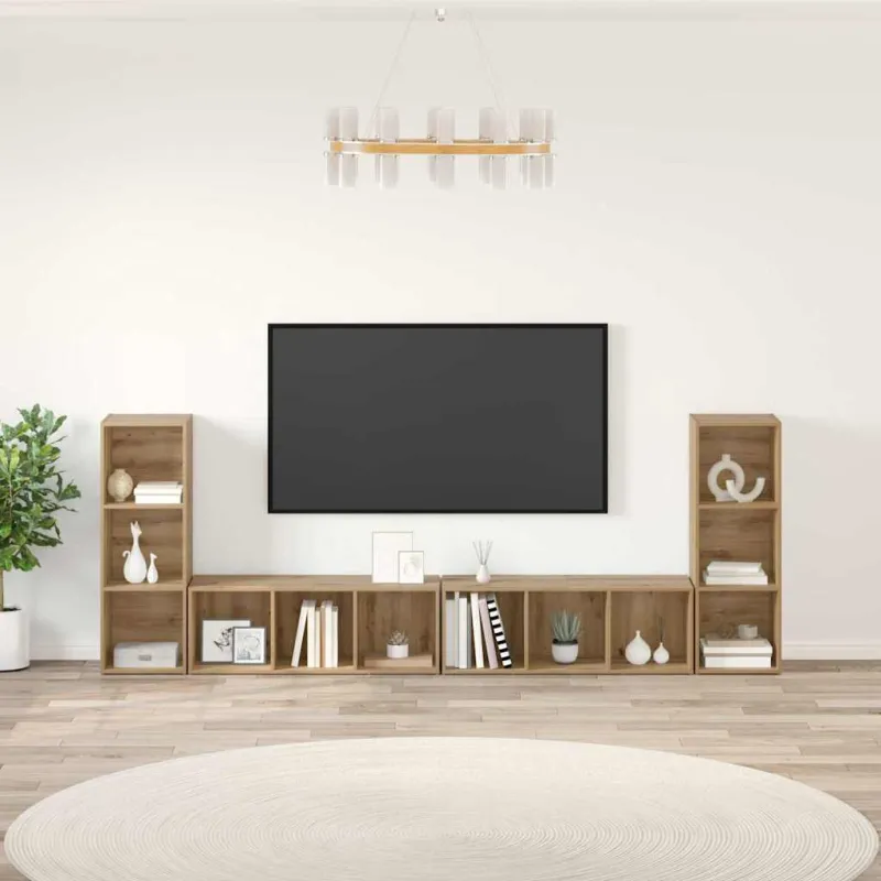 TV spintelių komplektas 4 pcs Amatininkų ąžuolas
