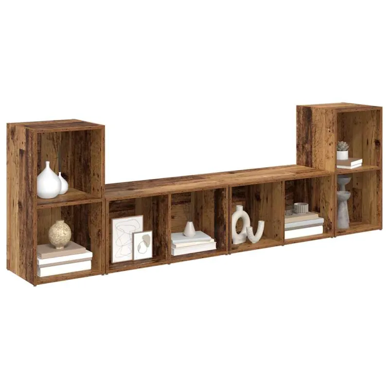 TV spintelių komplektas 4 pcs Senovinis medis 37 x 37 x 72 cm