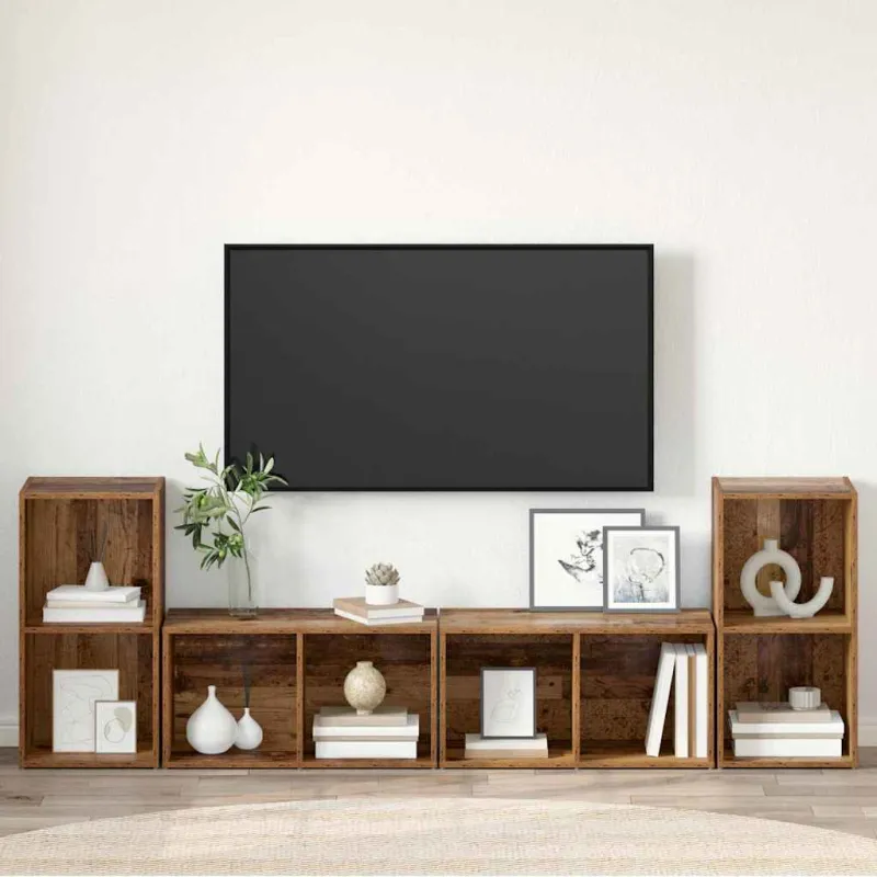 TV spintelių komplektas 4 pcs Senovinis medis 37 x 37 x 72 cm