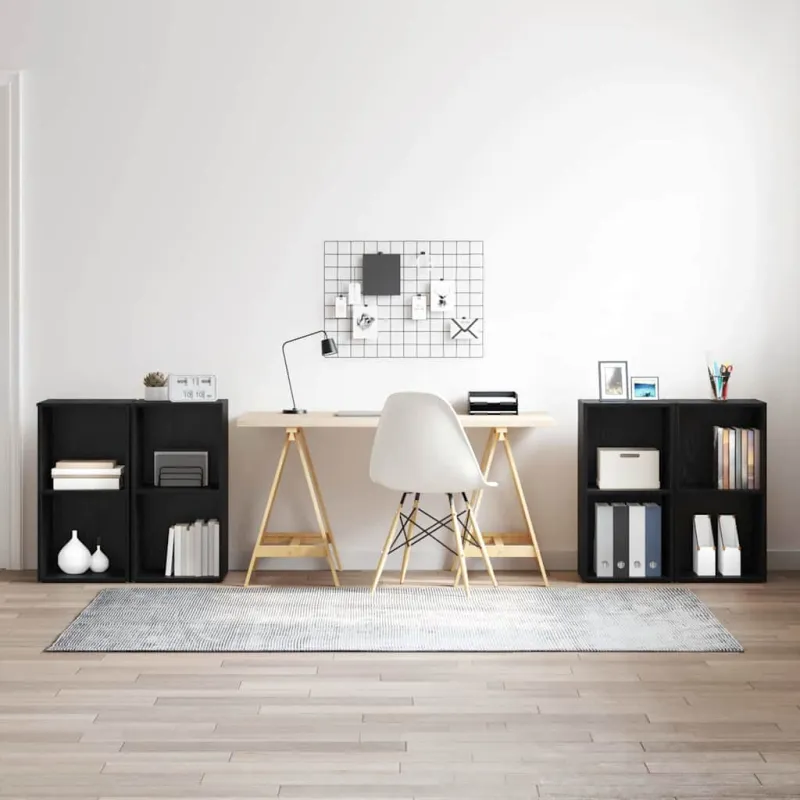 TV spintelių komplektas 4 pcs Juodas ąžuolas 37 x 37 x 72 cm