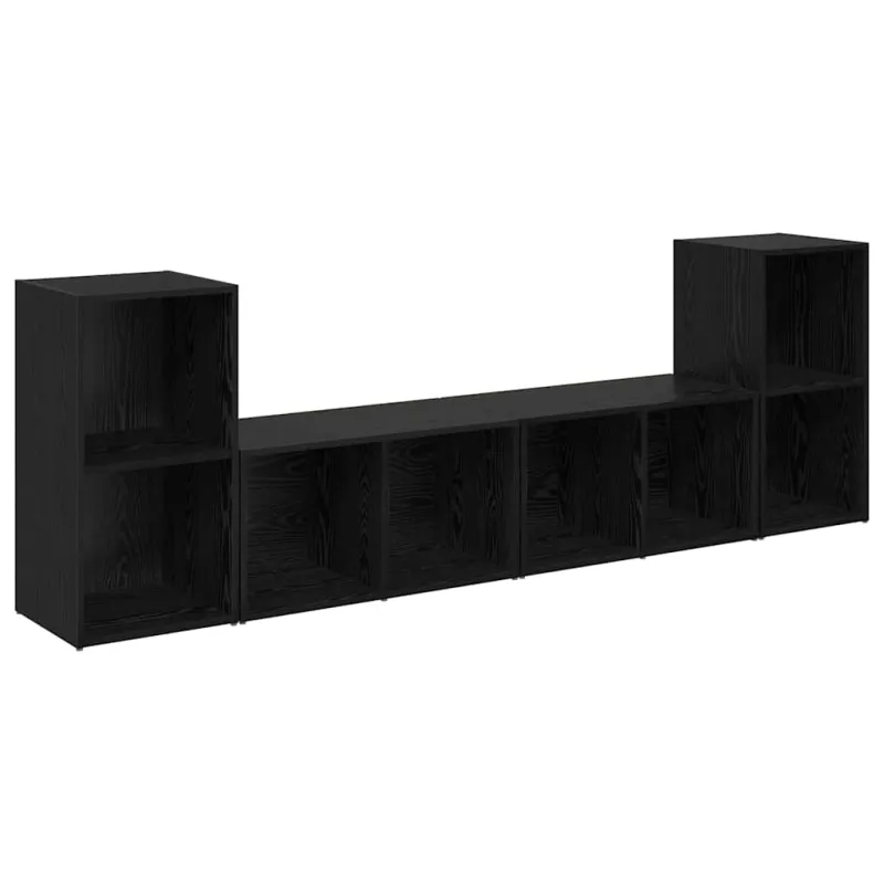 TV spintelių komplektas 4 pcs Juodas ąžuolas 37 x 37 x 72 cm