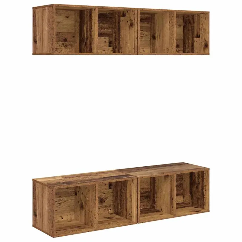 TV spintelių komplektas 4 pcs Senovinis medis 37 x 37 x 72 cm