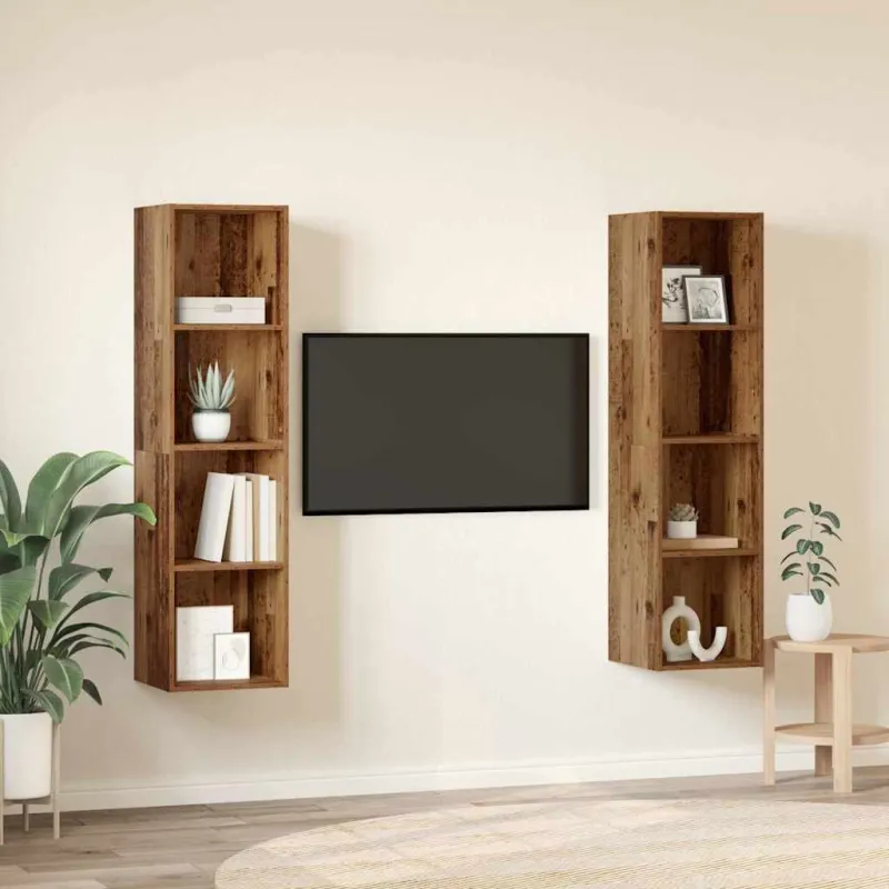 TV spintelių komplektas 2 pcs Ruda 37 x 37 x 142,5 cm