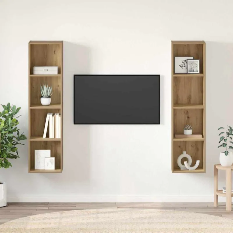 TV spintelių komplektas 2 pcs Ruda 37 x 37 x 142,5 cm