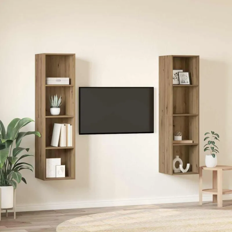 TV spintelių komplektas 2 pcs Ruda 37 x 37 x 142,5 cm