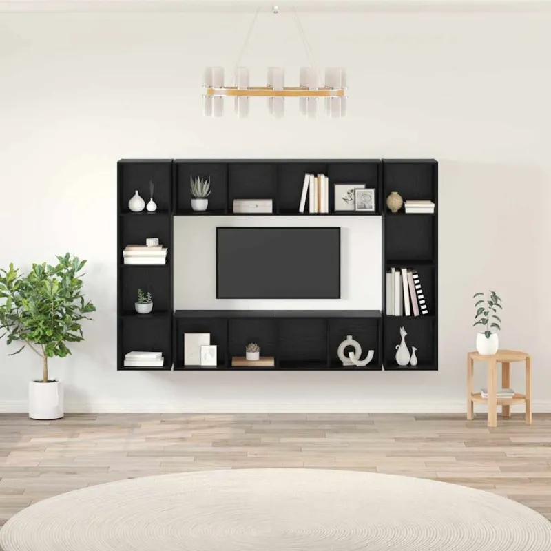 TV spintelių komplektas 4 pcs Juoda 37 x 37 x 142,5 cm