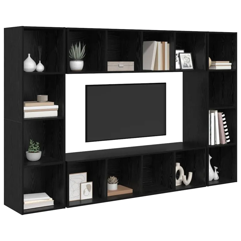 TV spintelių komplektas 4 pcs Juoda 37 x 37 x 142,5 cm