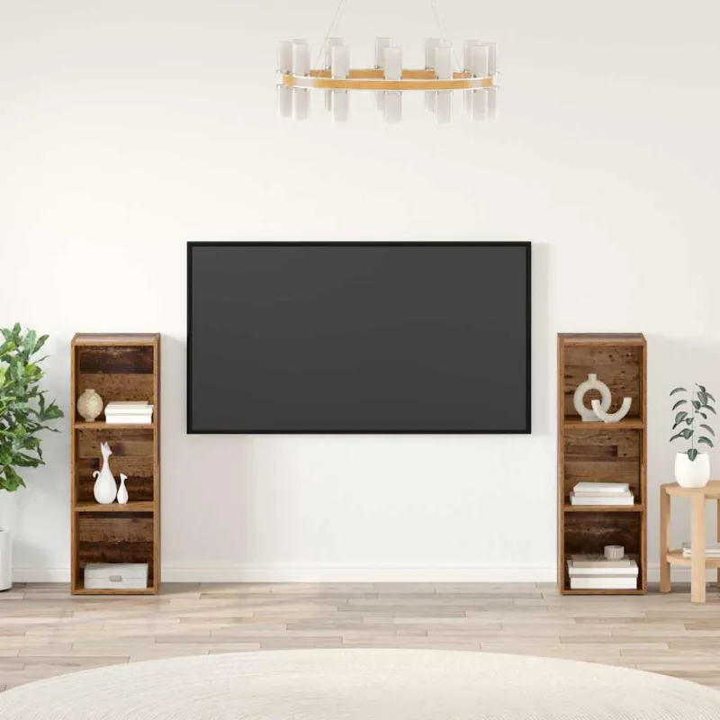 TV spintelių komplektas 2 pcs Senovinis medis 107 x 35 x 37 cm