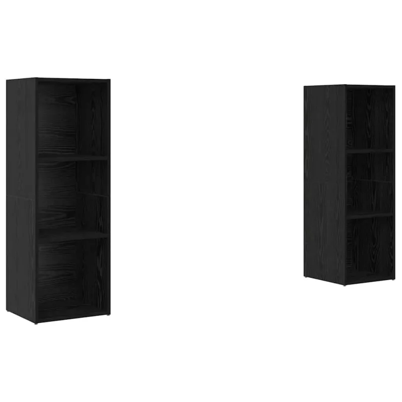 TV spintelių komplektas 2 pcs Juodas ąžuolas 107 x 35 x 37 cm