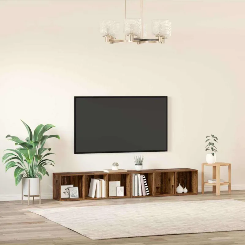 TV spintelių komplektas 2 pcs Senovinis medis 37 x 35 x 107cm
