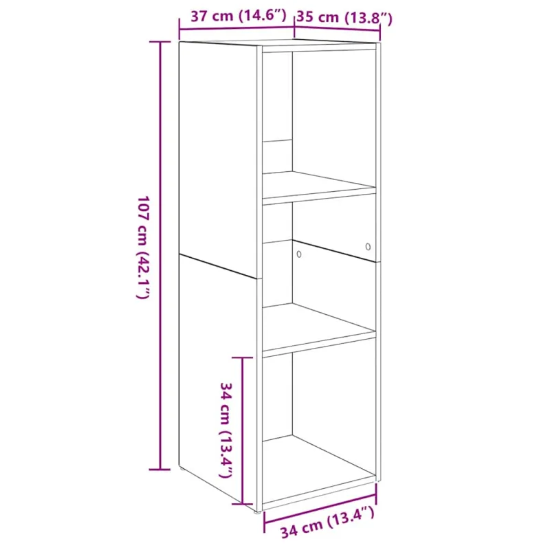 TV spintelių komplektas 2 pcs Senovinis medis 37 x 35 x 107cm