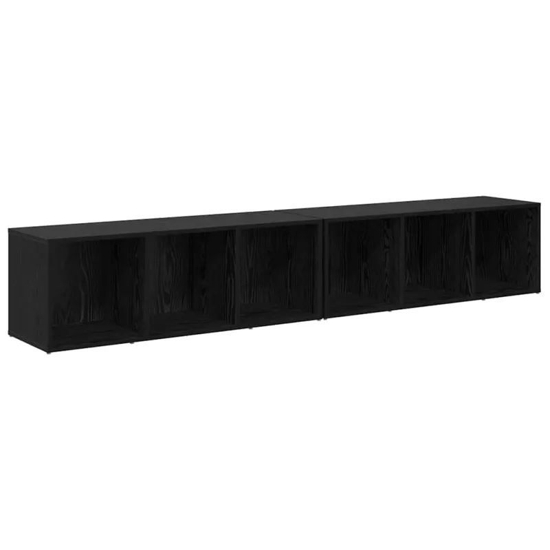 TV spintelių komplektas 2 pcs Juodas ąžuolas 37 x 35 x 107cm