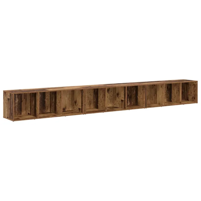 TV spintelių komplektas 3 pcs Senovinis medis 37 x 35 x 107 cm