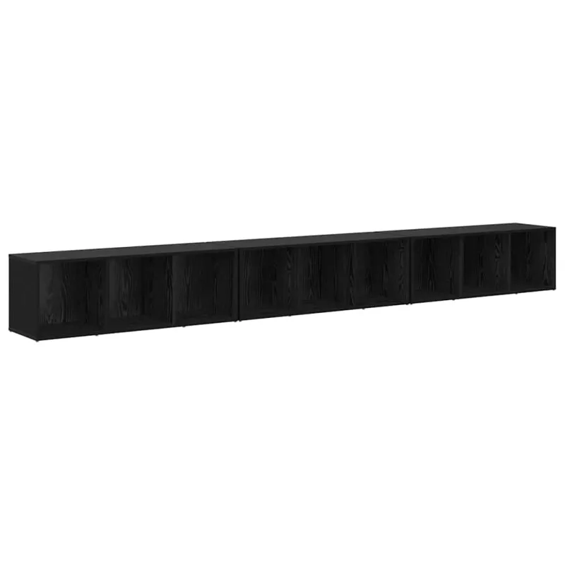 TV spintelių komplektas 3 pcs Juodas ąžuolas 37 x 35 x 107 cm