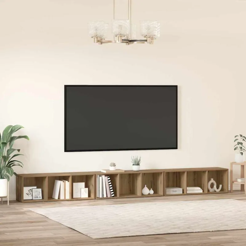 TV spintelių komplektas 3 pcs Amatininkų ąžuolas