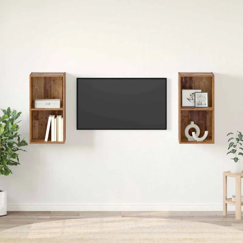 TV spintelių komplektas 2 pcs Senovinis medis 37 x 37 x 72 cm