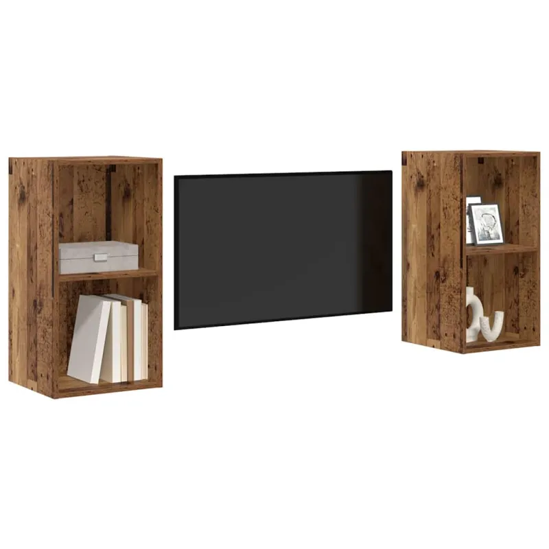 TV spintelių komplektas 2 pcs Senovinis medis 37 x 37 x 72 cm