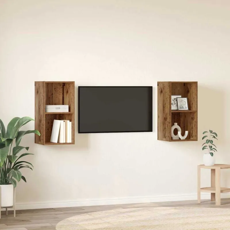 TV spintelių komplektas 2 pcs Senovinis medis 37 x 37 x 72 cm