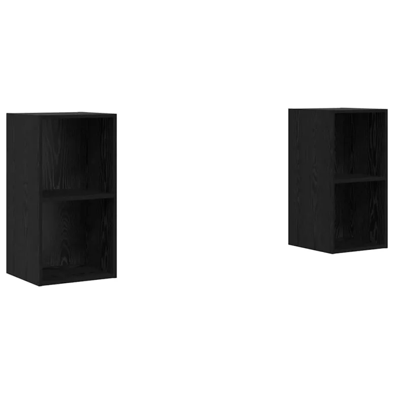 TV spintelių komplektas 2 pcs Juodas ąžuolas 37 x 37 x 72 cm