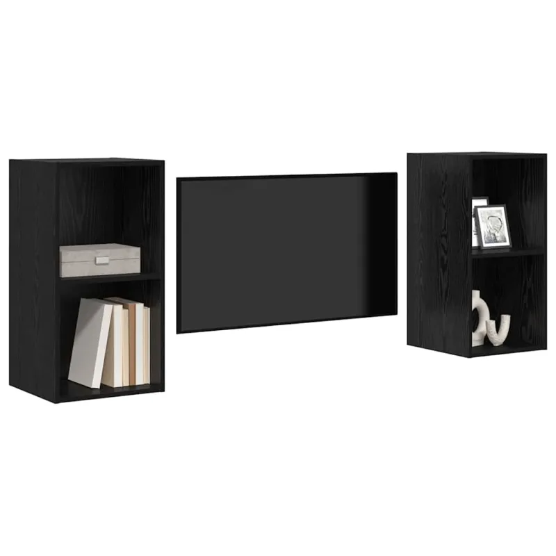TV spintelių komplektas 2 pcs Juodas ąžuolas 37 x 37 x 72 cm