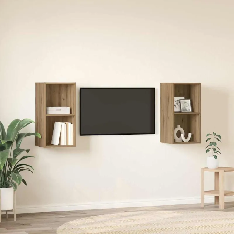 TV spintelių komplektas 2 pcs Amatininkų ąžuolas