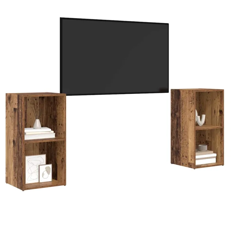 TV spintelių komplektas 2 pcs Senovinis medis 72 x 35 x 36,5 cm