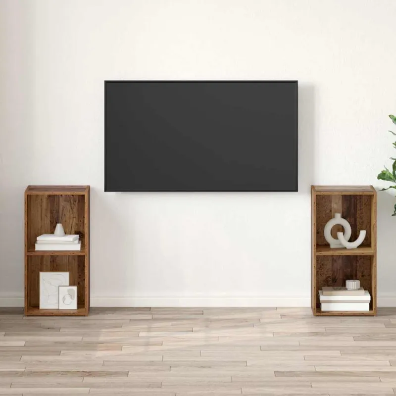 TV spintelių komplektas 2 pcs Senovinis medis 72 x 35 x 36,5 cm