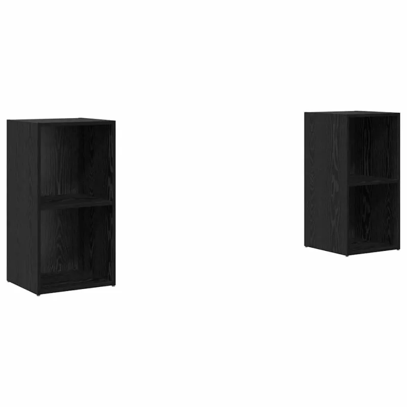TV spintelių komplektas 2 pcs Juodas ąžuolas 72 x 35 x 36,5 cm