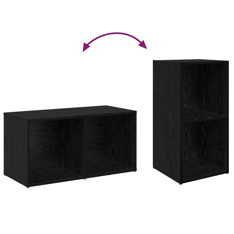TV spintelių komplektas 2 pcs Juodas ąžuolas 72 x 35 x 36,5 cm