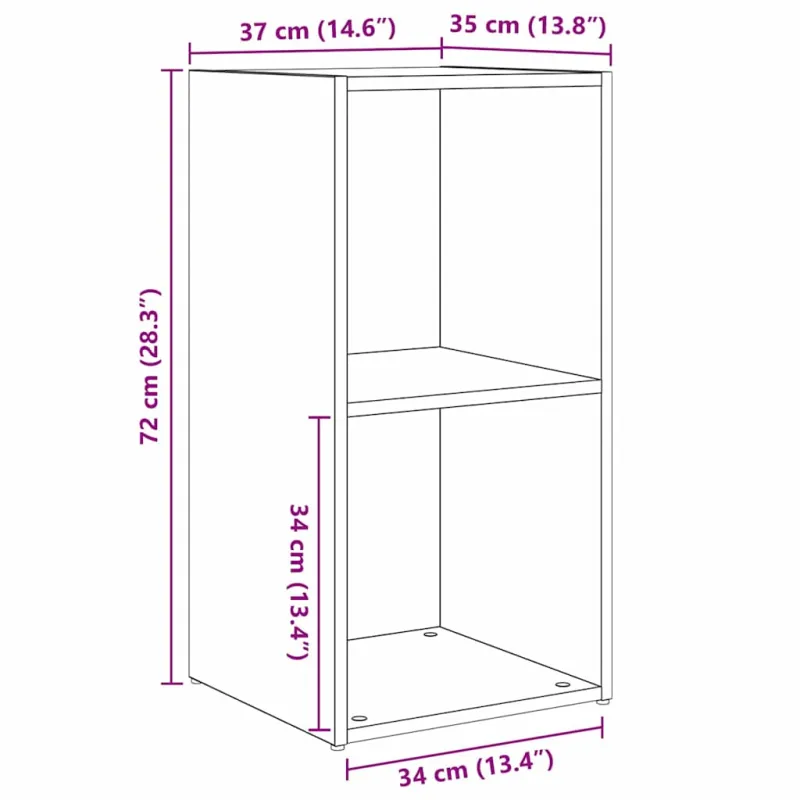 TV spintelių komplektas 2 pcs Juodas ąžuolas 72 x 35 x 36,5 cm