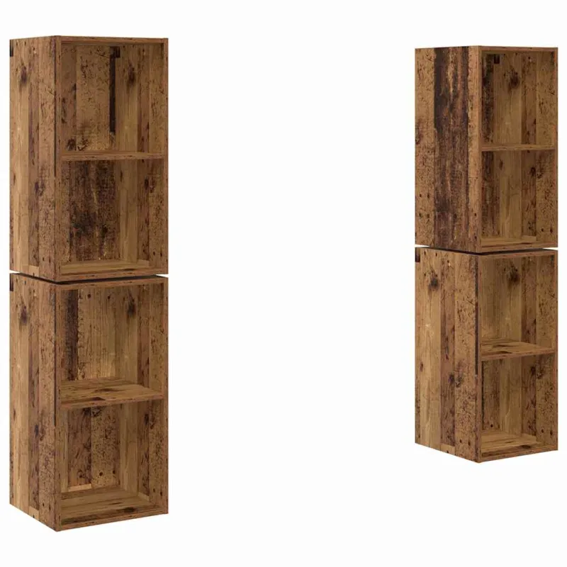 TV spintelių komplektas 4 pcs Senovinis medis 37 x 37 x 72 cm