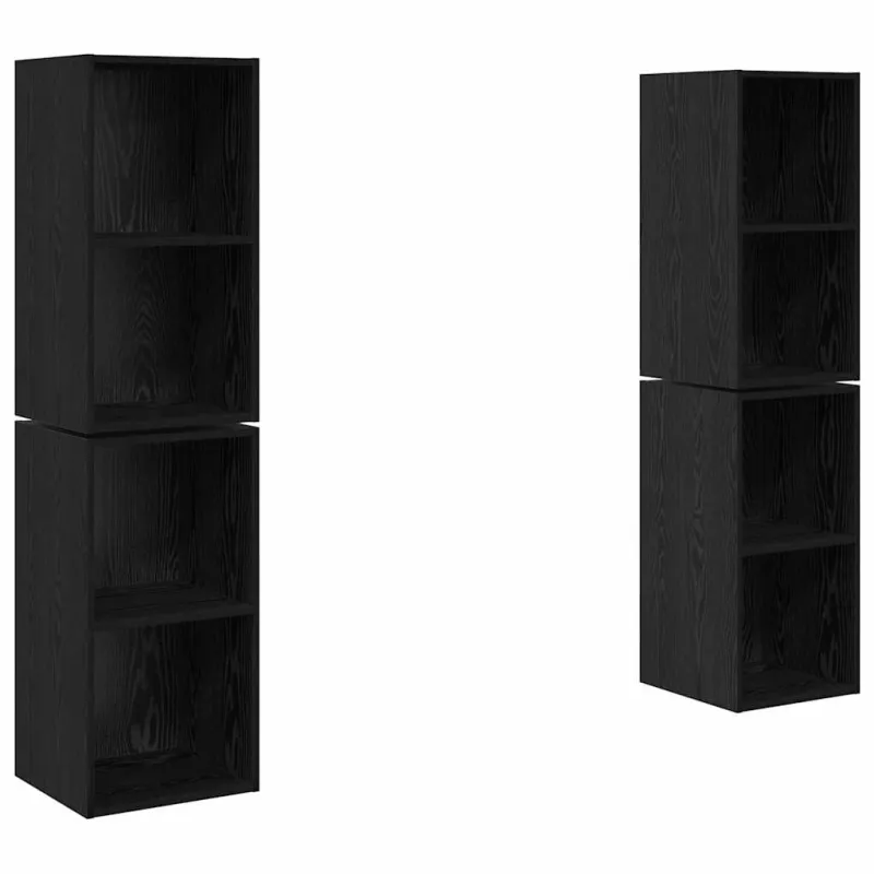 TV spintelių komplektas 4 pcs Juodas ąžuolas 37 x 37 x 72 cm