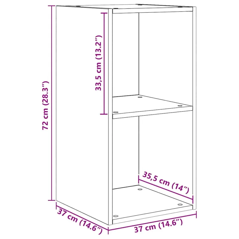 TV spintelių komplektas 4 pcs Juodas ąžuolas 37 x 37 x 72 cm