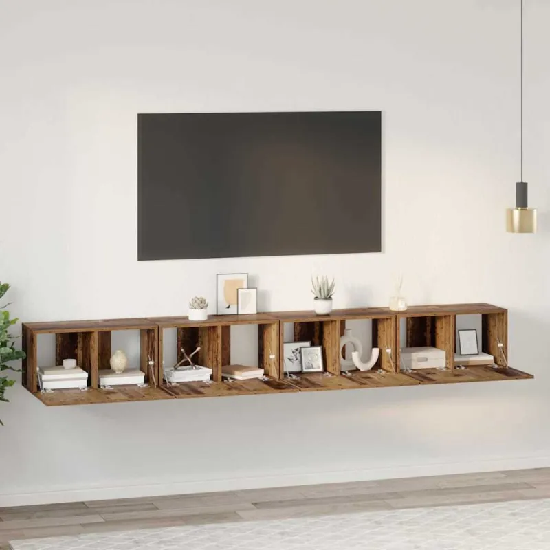 TV spintelių komplektas 4 pcs Senovinis medis 60 x 30 x 30 cm