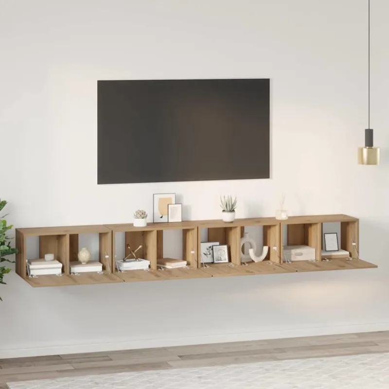 TV spintelių komplektas 4 pcs Amatininkų ąžuolas
