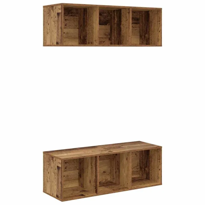 TV spintelių komplektas 2 pcs Senovinis medis 37 x 37 x 107 cm